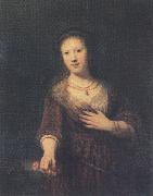 REMBRANDT Harmenszoon van Rijn Portrait of Saskia as Flora (mk33) china oil painting artist